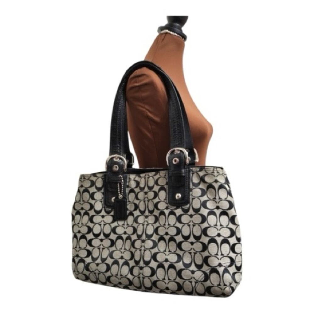 Y2K COACH SIGNATURE SOHO JACQUARD TOTE SHOULDER BAG Black F13118